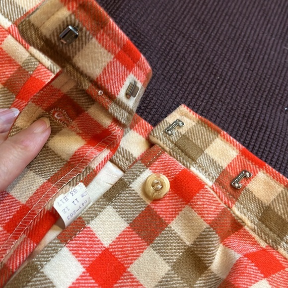 EUC VTG Young Pendleton Wool orange plaid button up maxi skirt Sz 11/12 - Picture 6 of 12
